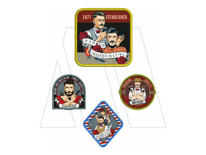 APLIQUE BORDADO TERMOAD BARBERIA X 4UN