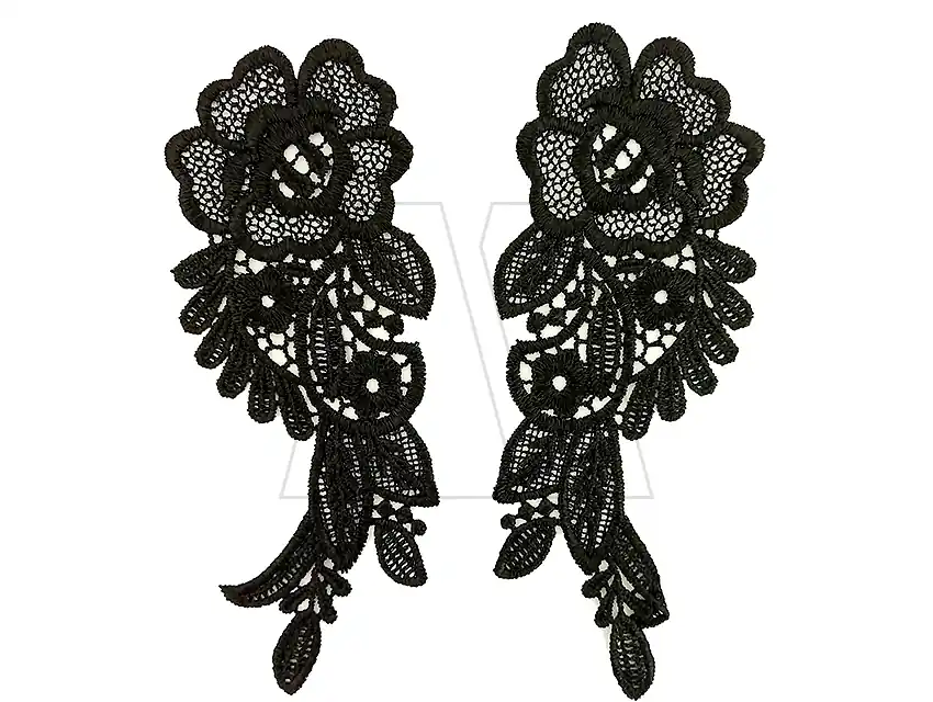 APLIQUE GUIPURE FLORES 19CM X 7CM X 2UN