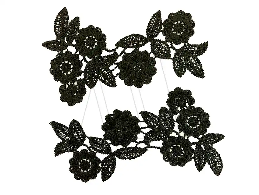 APLIQUE GUIPURE FLORES 14CM X 7CM X 2UN