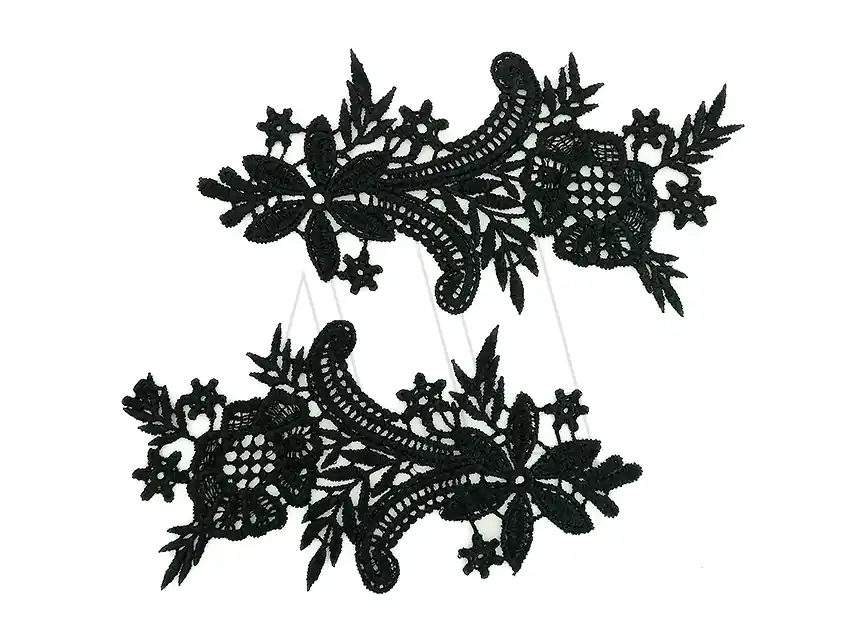 APLIQUE GUIPURE FLORES 17CM X 9CM X 2UN