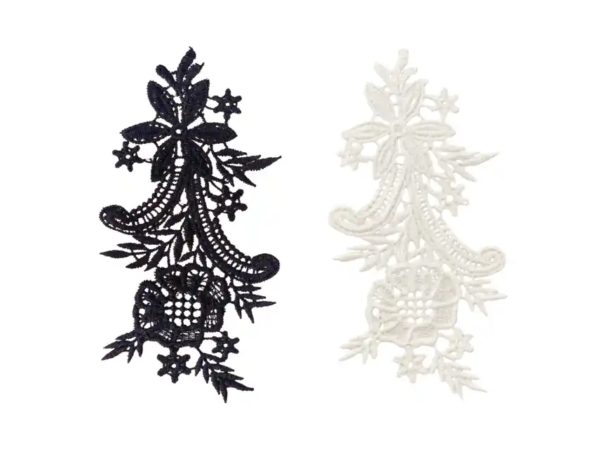 APLIQUE GUIPURE FLORES 17CM X 9CM X 2UN