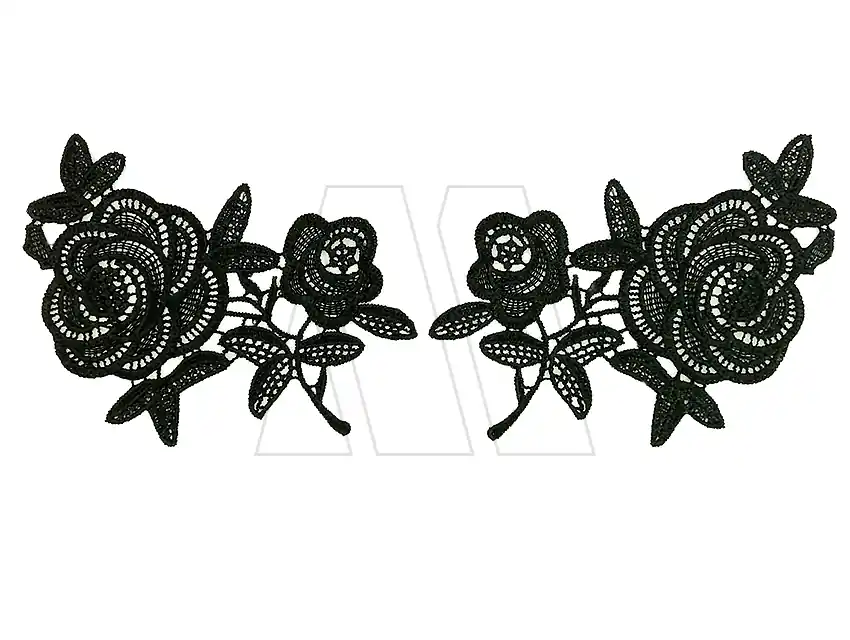 APLIQUE GUIPURE FLORES 15CM X 9CM X 2UN 