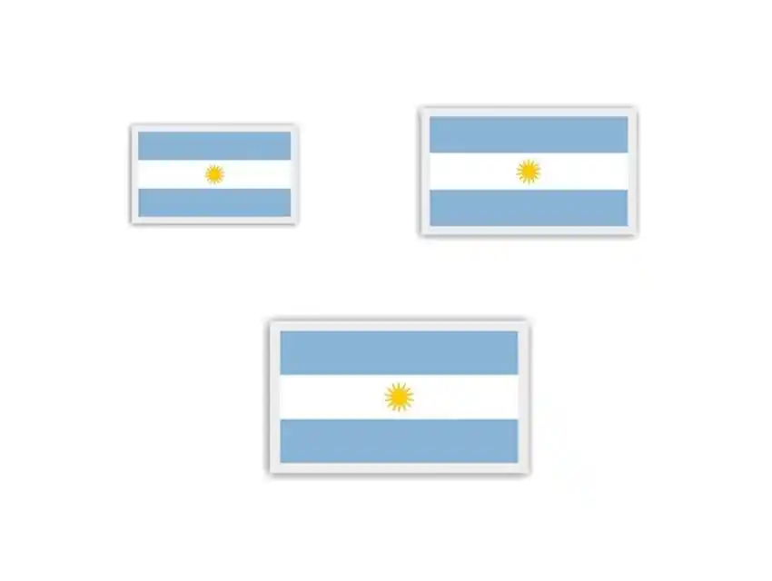 APLIQUE BANDERA ARGENTINA CHICO 2,3CM X 4CM X 12UN
