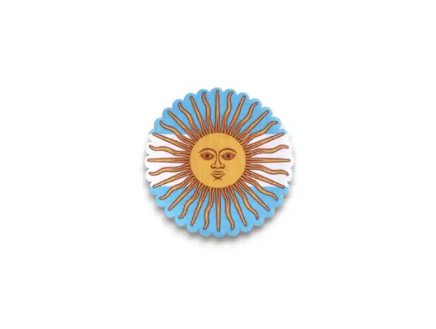  APLIQUE ESTAMPADO TERMOAD SOL BANDERA ARGENTINA GRANDE 7CM X 6UN 