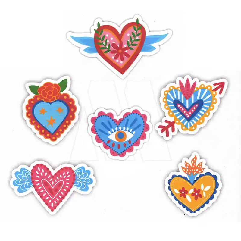 APLIQUE ESTAMPADO TERMOAD CORAZON ANIMADO X 6UN