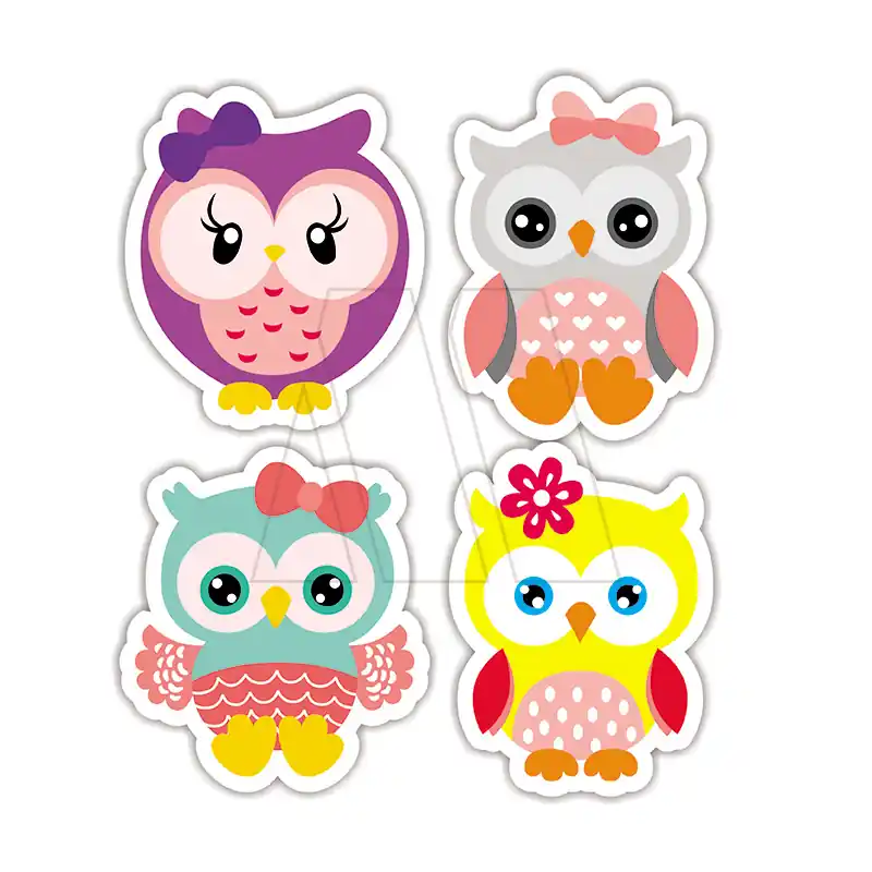 APLIQUE ESTAMPADO TERMOAD DISPLAY BUHO INFANTIL X 12UN