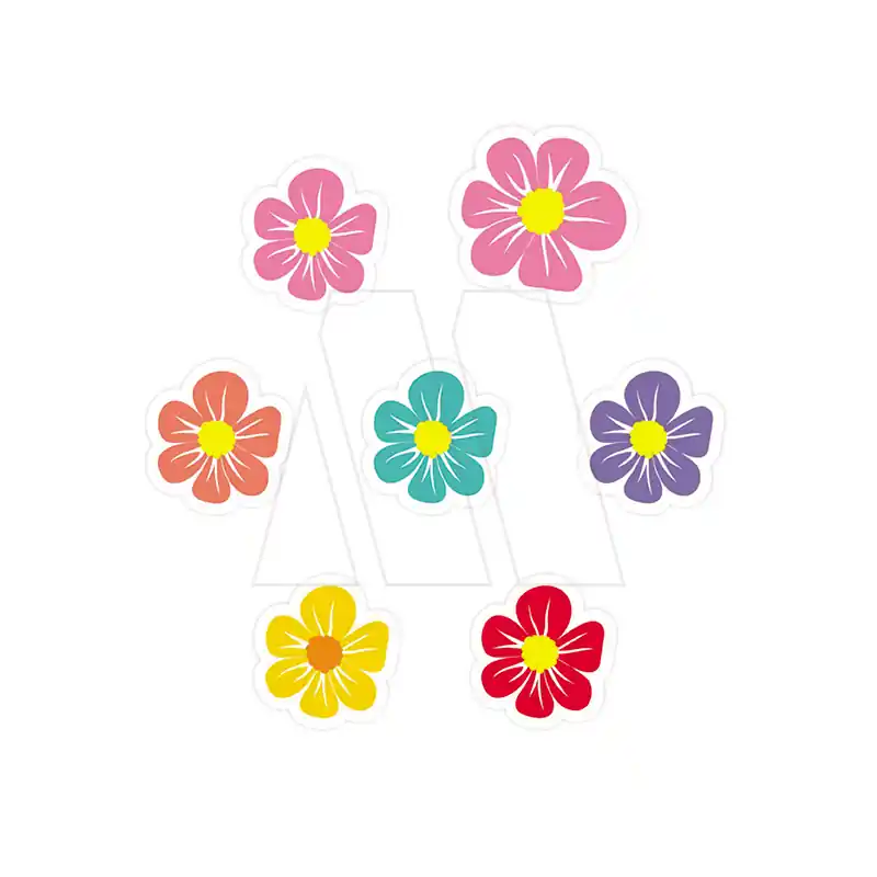 APLIQUE ESTAMPADO TERMOAD FLOR C/LINEAS GRANDE X 12UN