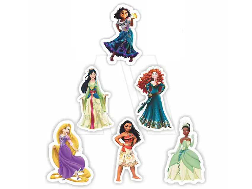 APLIQUE ESTAMPADO TERMOAD CONJUNTO PRINCESAS GRANDE X 6UN