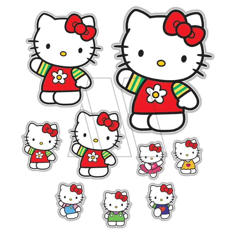 APLIQUE ESTAMPADO KITTY  X 6 UN