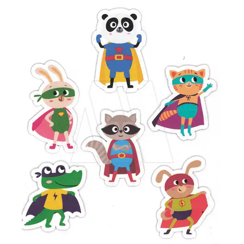 APLIQUE ESTAMPADO TERMOAD SUPER ANIMALES CHICO X 6UN