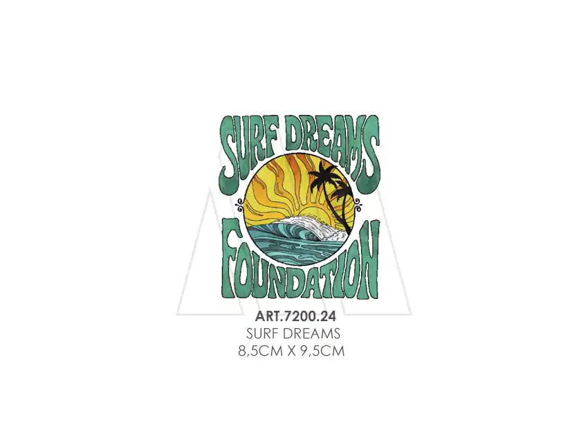 ESTAMPA DTF TERMOAD SURF DREAMS 8,5CM X 9,5CM X 4UN