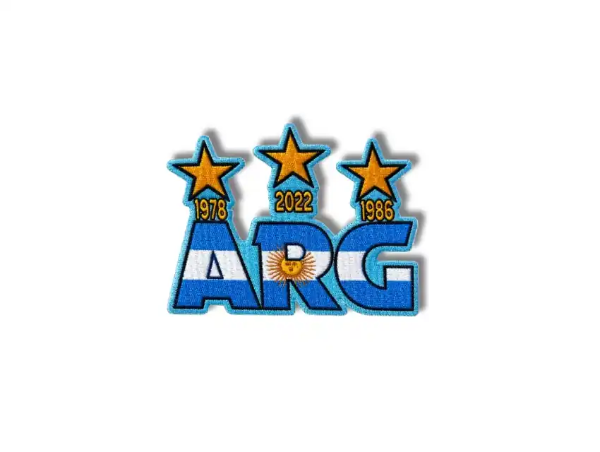 APLIQUE ESTAMPADO TERMOAD ARGENTINA TRES ESTRELLAS 5,5CM X 7CM X 6UN