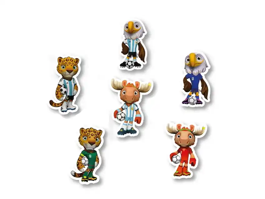 APLIQUE ESTAMPADO TERMOAD MASCOTAS MUNDIAL 3CM X 6,7CM X 6UN SURTIDAS