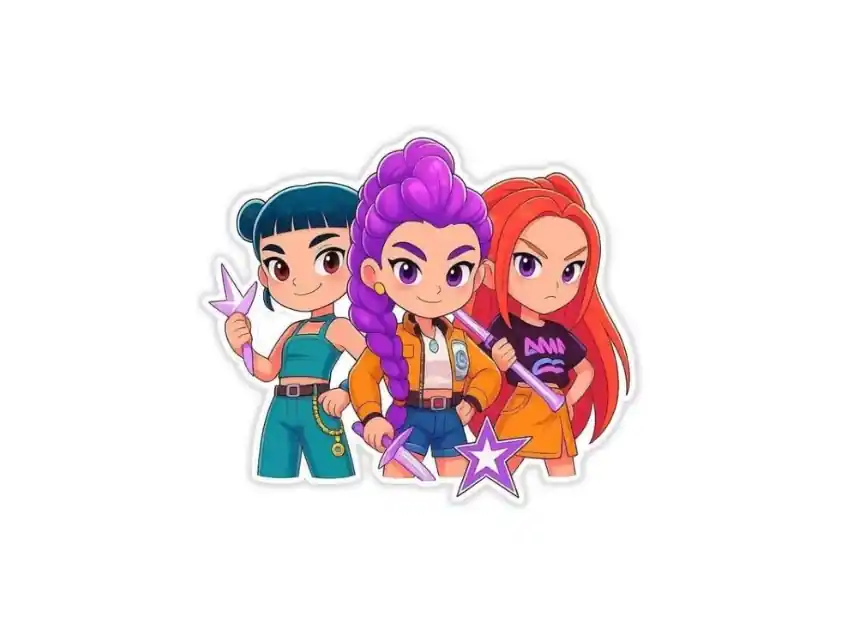 APLIQUE ESTAMPADO TERMOAD GUERRERAS ANIMADAS 6,5CM X 5,5CM X 6UN