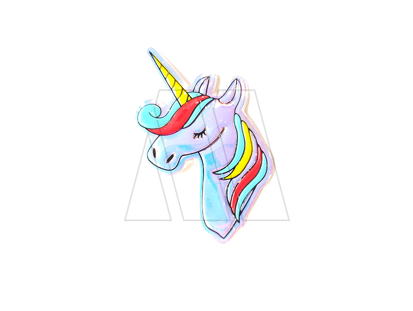 APLIQUE TORNASOL TERMOAD CABEZA UNICORNIO 7CM X 4,5CM X 4UN