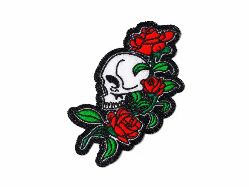 APLIQUE ESTAMPADO TERMOAD CALAVERA C/ROSAS X 6UN