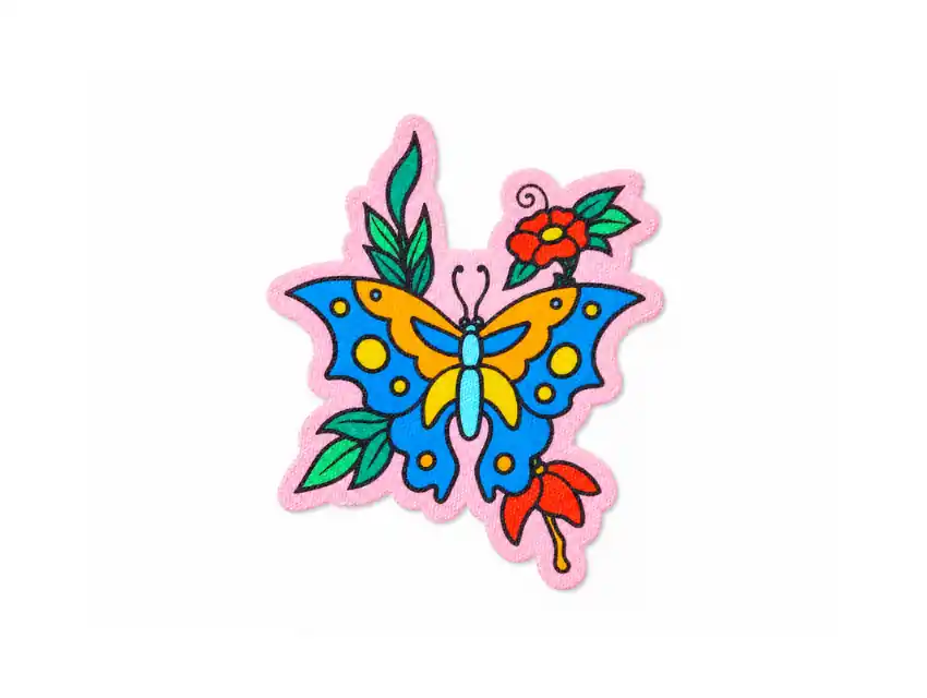 APLIQUE ESTAMPADO TERMOAD MARIPOSA C/FLORES X 6UN