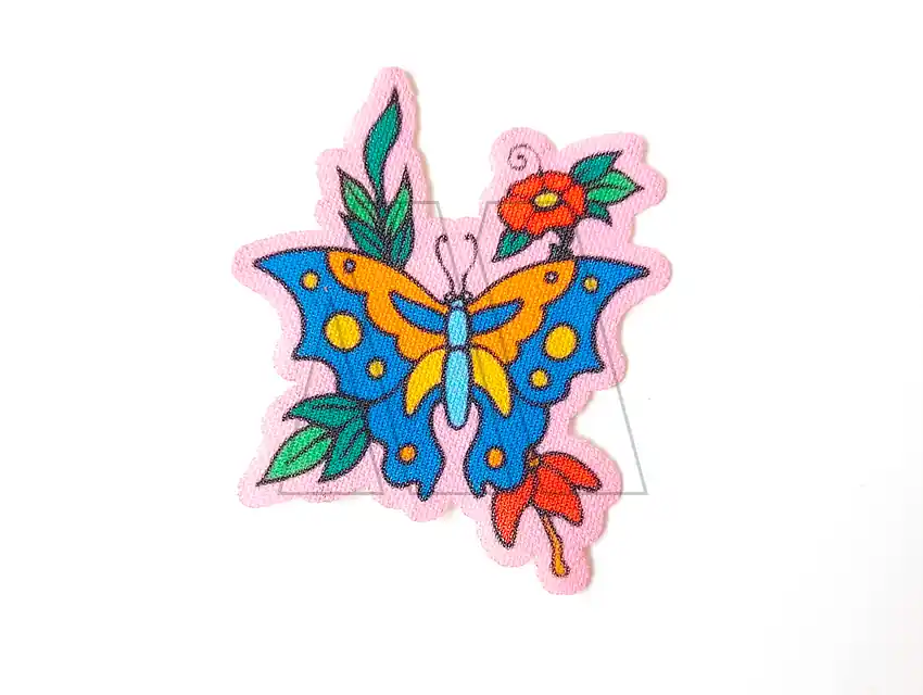 APLIQUE ESTAMPADO TERMOAD MARIPOSA C/FLORES X 6UN