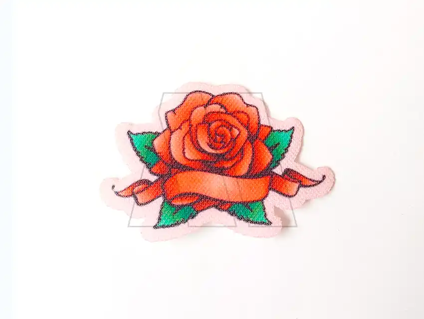 APLIQUE ESTAMPADO TERMOAD ROSA ROJA X 6UN