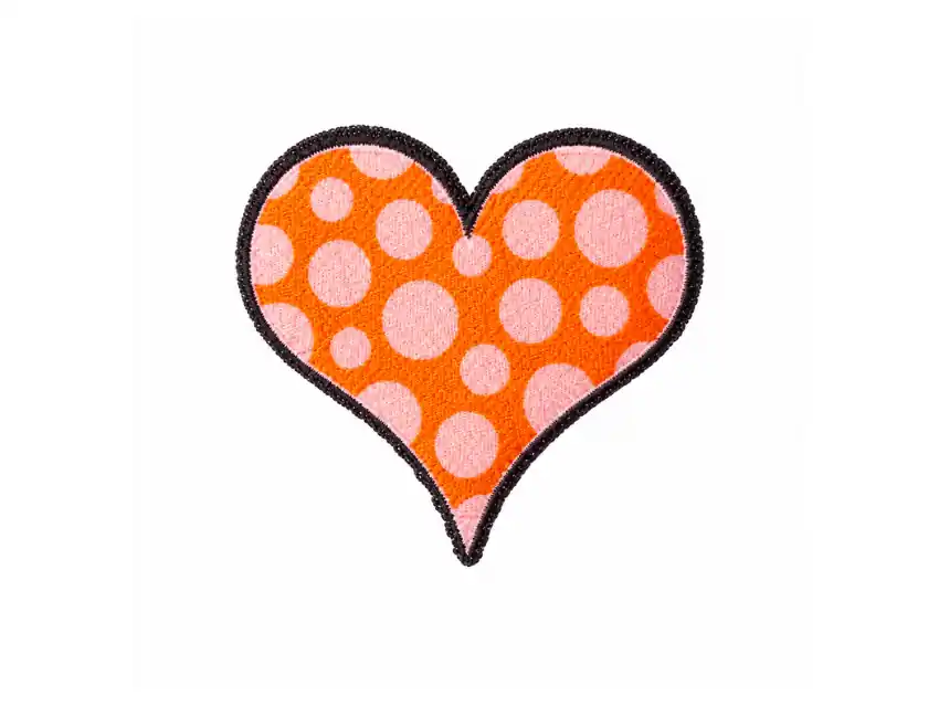 APLIQUE ESTAMPADO TERMOAD CORAZON C/LUNARES X 6UN