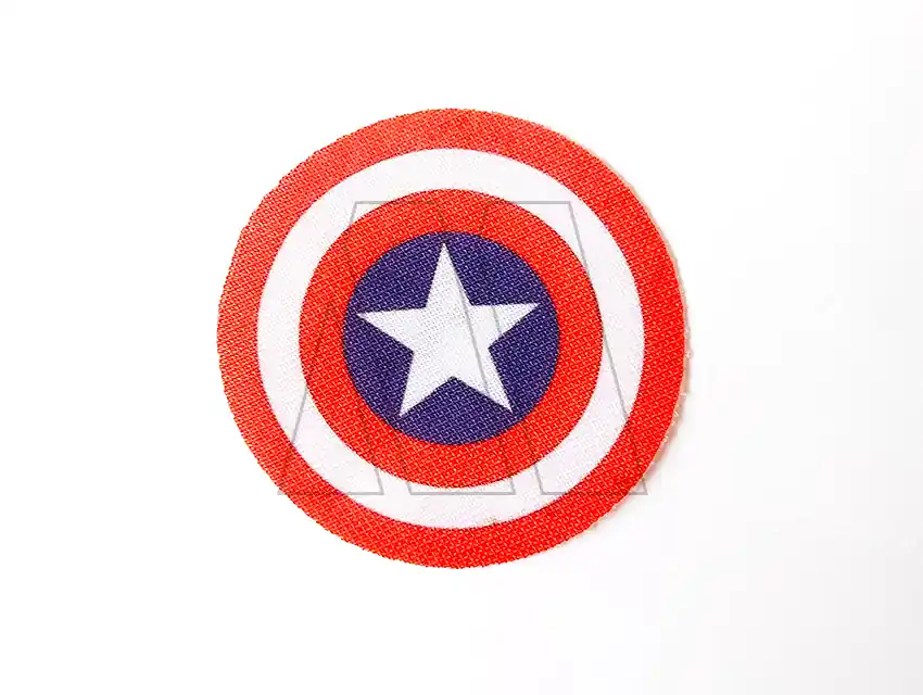 APLIQUE ESTAMPADO TERMOAD ESCUDO CAPITAN AMERICA X 6UN 