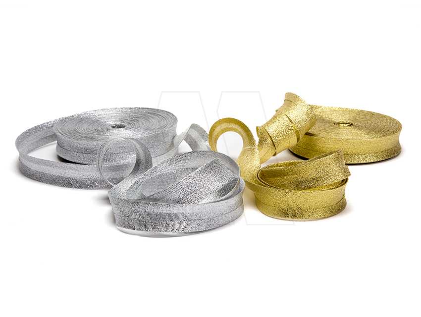 CINTA BIES LAME DORADO-PLATEADO 20MM X 25MTS