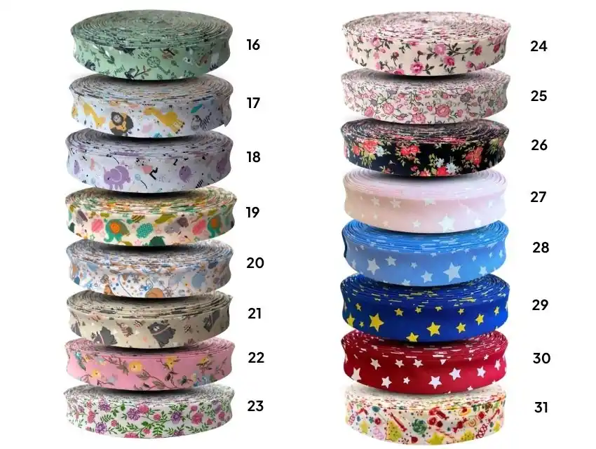 CINTA BIES DORSA ALGODON POPLIN FANTASIA 20MM X 25MTS