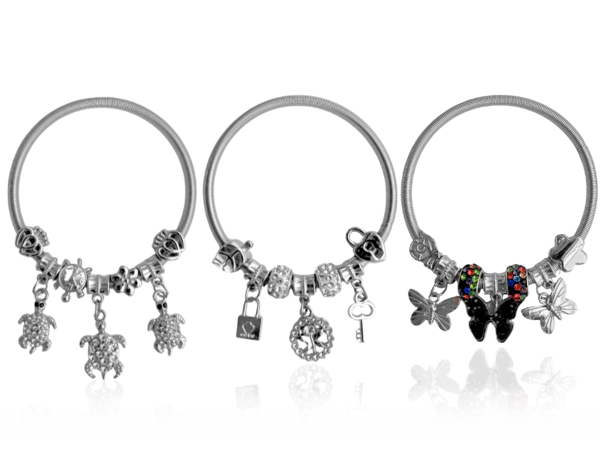 PULSERA FANTASIA ELASTIZADA CON DIJES SURTIDOS 