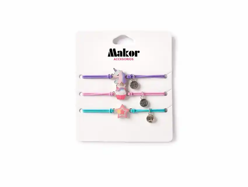 BLISTER PULSERAS ELASTIZADAS AMISTAD SURTIDAS X 3UN