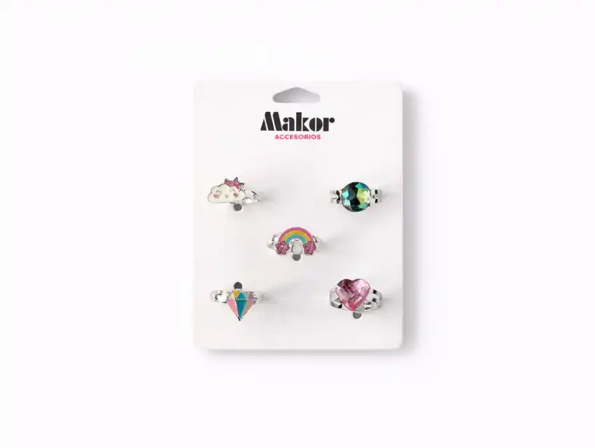 BLISTER ANILLOS INFANTILES X 5UN SURTIDAS