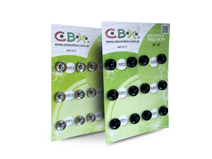  BROCHE A PRESION CBX 12MM Nº12 BLISTER X 12UN 