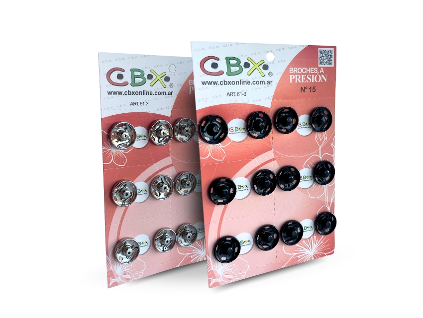  BROCHE A PRESION CBX 15MM Nº15 BLISTER X 12UN 