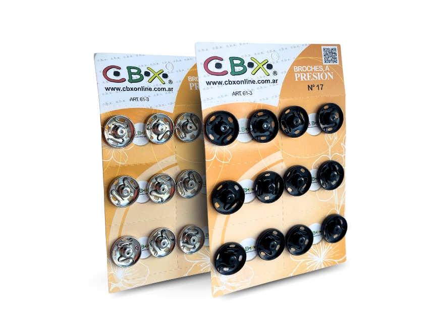  BROCHE A PRESION CBX 17MM Nº17 BLISTER X 12UN 