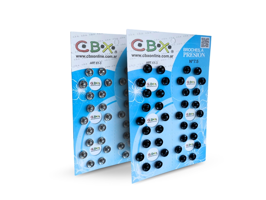 BROCHE A PRESION CBX 7,5MM Nº7.5 BLISTER X 36UN