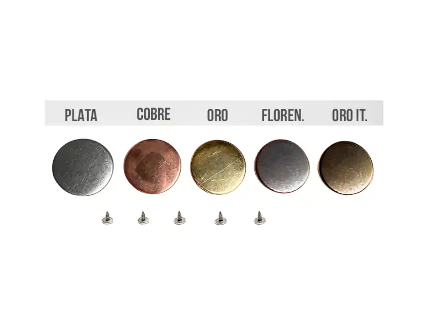 BOTON VAQUERO BRONCE LISO 17MM X 100UN