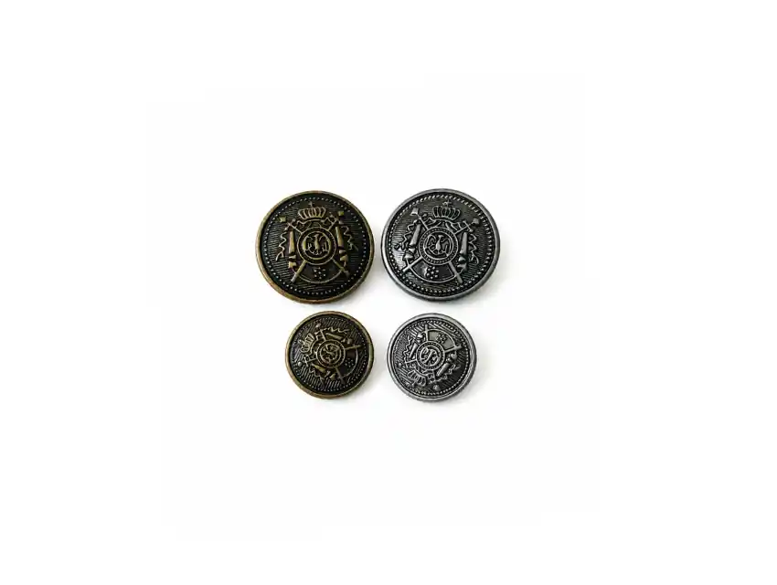 BOTON DE BRONCE CON PIE ESCUDO IMPERIAL T24