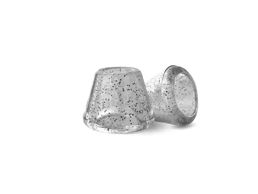 TERMINAL DE CORDON NYLON TRANSPARENTE CON GLITTER X DOC 