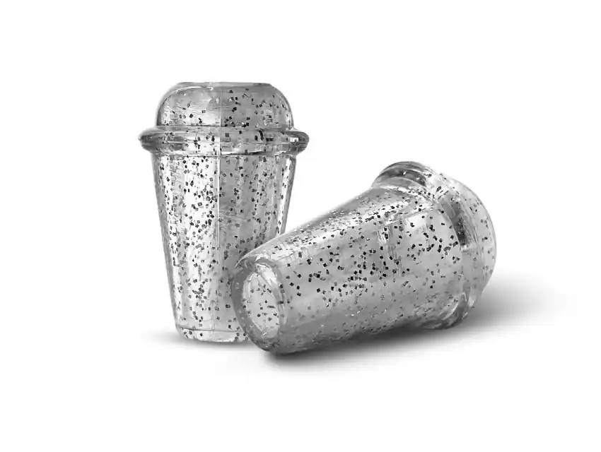 TERMINAL DE CORDON NYLON TRANSPARENTE CON GLITTER X DOC 