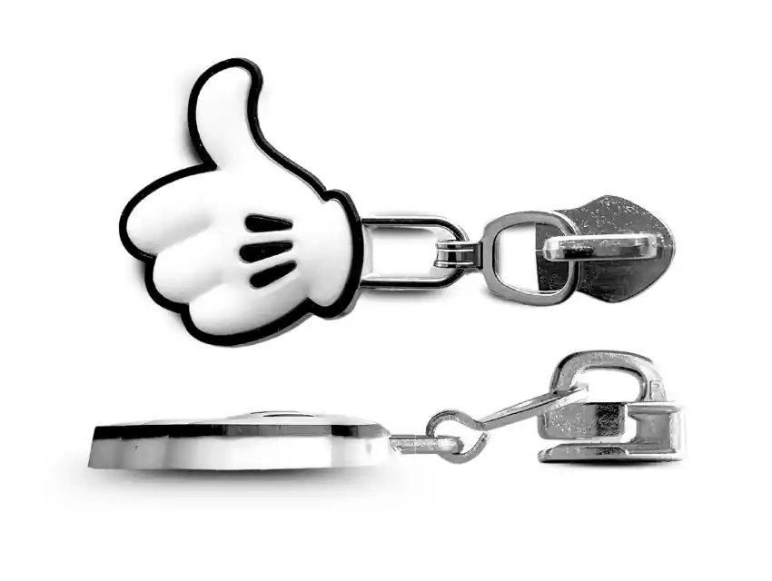 DESLIZADOR CIERRE 6MM C/COLGANTE MANO MICKEY X 25UN