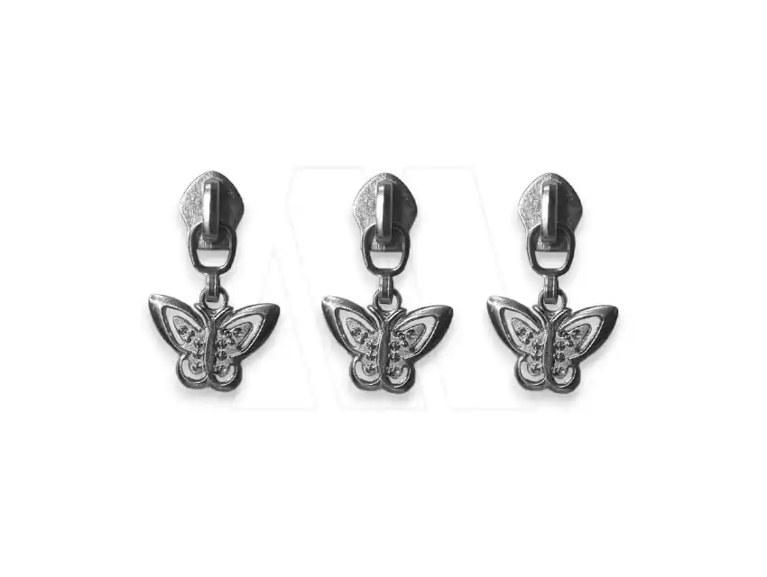 DESLIZADOR CIERRE 6MM C/COLGANTE MARIPOSA X 50UN