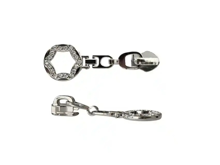 DESLIZADOR CIERRE 6MM CIRCULO STRASS X 25UN