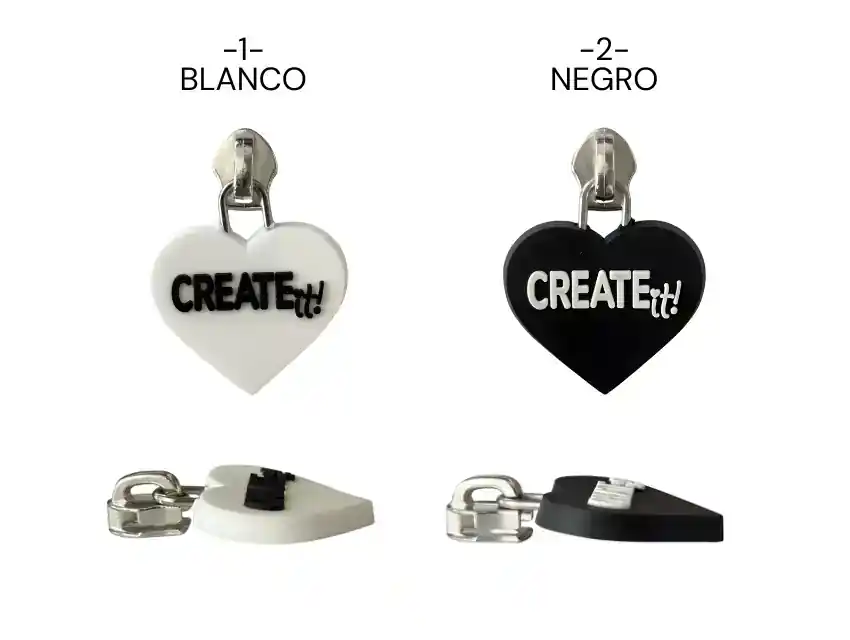 DESLIZADOR CIERRE 6MM CORAZON X 25UN