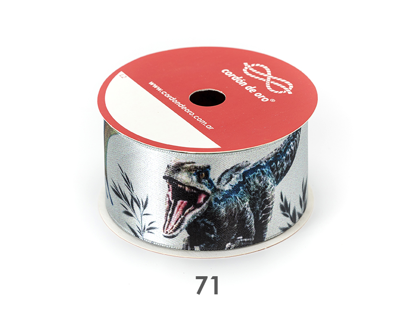 CINTA DINOSAURIOS CORDON DE ORO 39MM X 10MTS