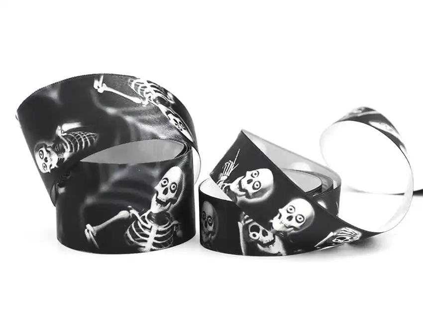 CINTA SKELETONS HALLOWEEN CORDON DE ORO 39MM X 10MTS