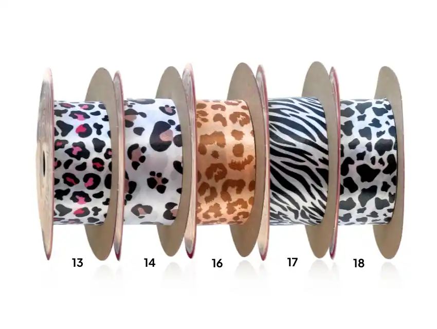  CINTA RASO SUBLIMADA ANIMAL PRINT 25 MM X 10 MTS 