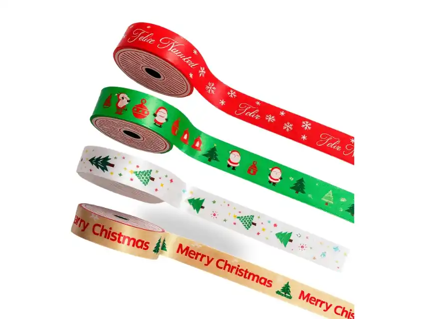 CINTA RASO NAVIDAD 25MM X 10MTS