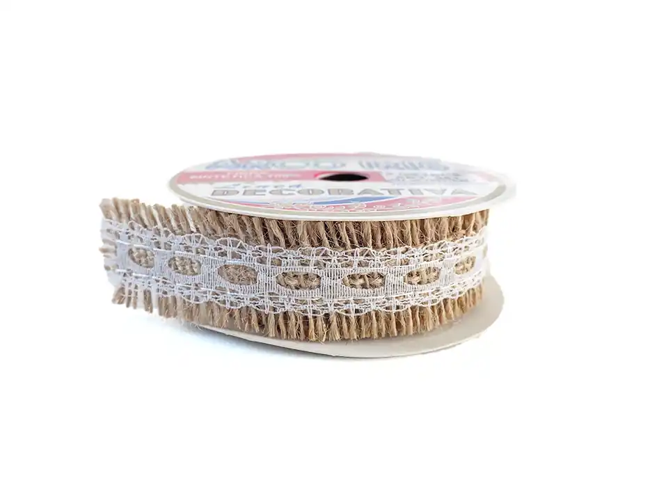 CINTA YUTE C/ENTREDOS PUNTILLA X 3MTS