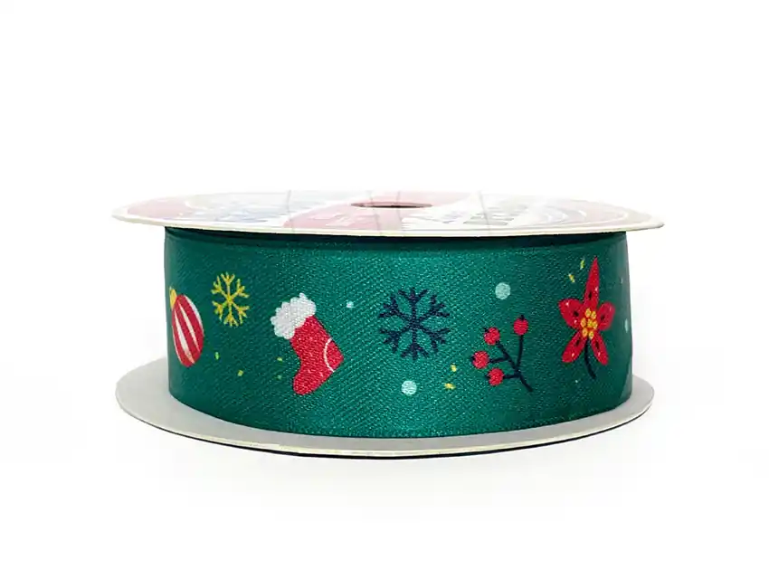 CINTA NAVIDEÑA VERDE 23MM X 10MTS