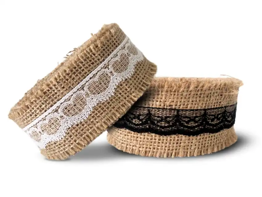 CINTA YUTE CON PUNTILLA 6CM X 10MTS