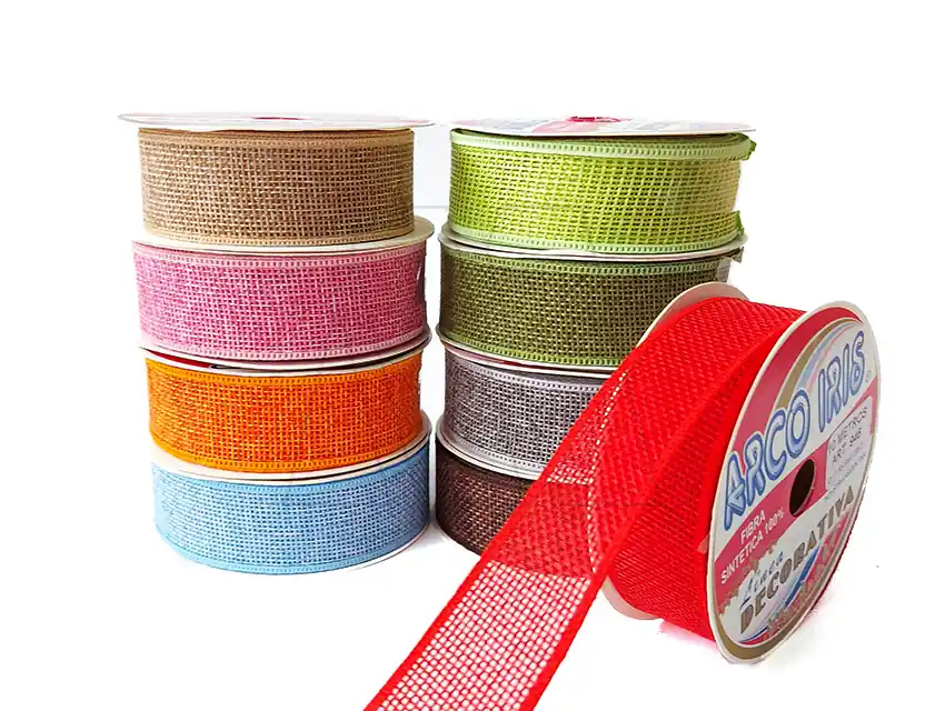 CINTA YUTE COLORES 25MM X 10MTS